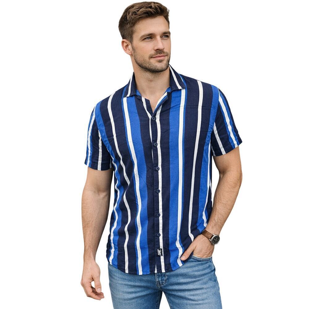 Hollister Blue Striped 90s Retro Button Up - Size Small